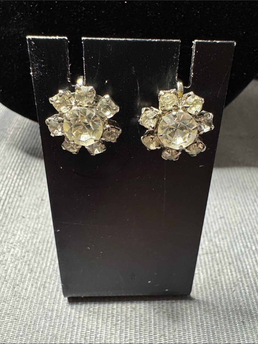 Source Unknown Clear Crystal Flower Screw-On Earrings - Silver-tone